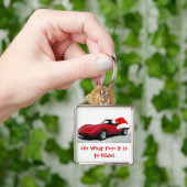 1979 Kerstmis Rode Corvette Sleutelhanger (Hand)
