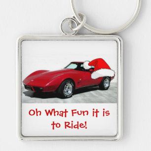 1979 Kerstmis Rode Corvette Sleutelhanger