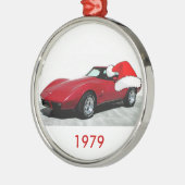 1979 Kerstrood corvette Metalen Ornament (Links)