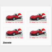 1979 Kerstrood corvette Rechthoekige Sticker (Vel)