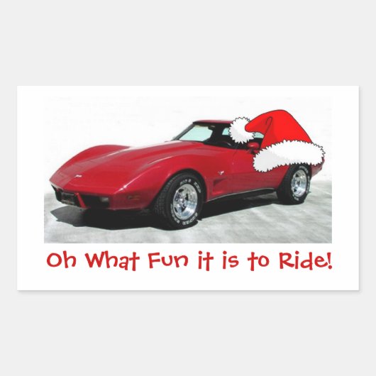 1979 Kerstrood corvette Rechthoekige Sticker (Voorkant)