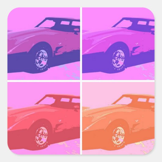 1979 Klassieke auto's Vierkante Sticker (Voorkant)