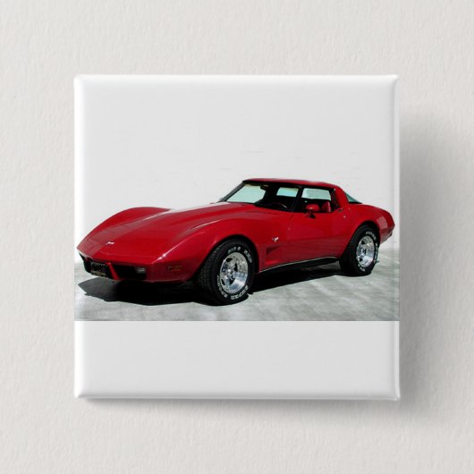 1979 Red Classic Car Vierkante Button 5,1 Cm (Voorkant)