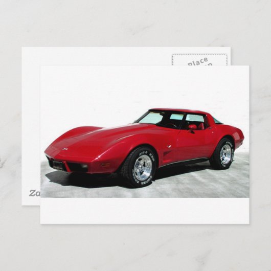 1979 Red Corvette Classic Briefkaart (Voorkant / Achterkant)