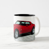 1979 Red Corvette Classic Tweekleurige Koffiemok (Voorkant rechts)