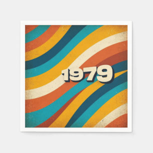 1979 Retro Papier servet jaren 70 Groovy Stripes