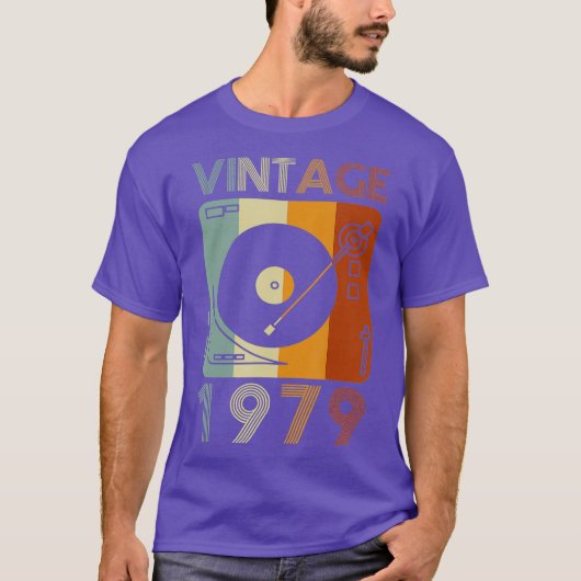  1979 Retro Record Player Verjaardag Vinyl T-shirt (Voorkant)