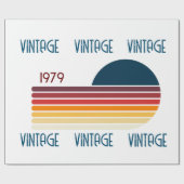  1979 Retro Stripe Sun Cadeaupapier (Vlak)