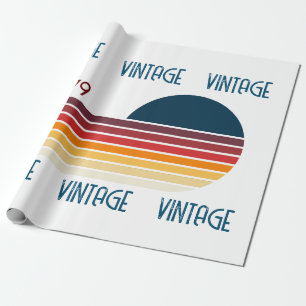 1979 Retro Stripe Sun Cadeaupapier