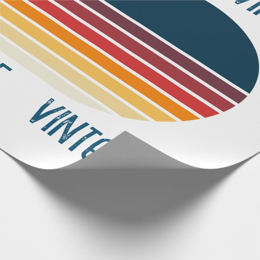 1979 Retro Stripe Sun Cadeaupapier (Hoek)