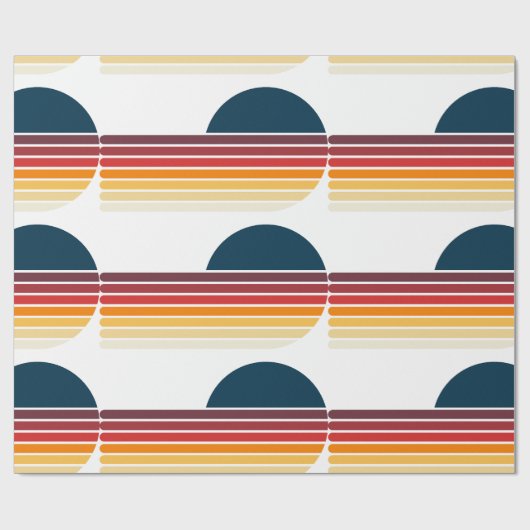 1979 Retro Stripe Sun Cadeaupapier (Vlak)