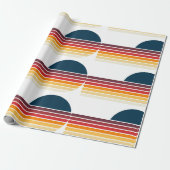  1979 Retro Stripe Sun Cadeaupapier (Uitgerold)