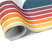  1979 Retro Stripe Sun Cadeaupapier (Rol Hoek)