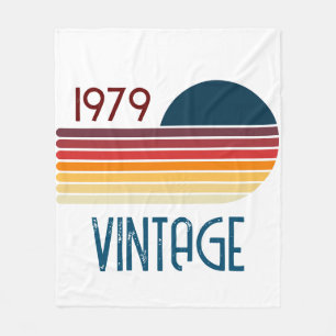 1979 Retro Stripe Sun Fleece Deken