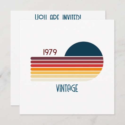  1979 Retro Stripe Sun Kaart (Voorkant / Achterkant)