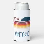 1979 Retro Stripe Sun Seltzer Blikjeskoeler (Seltzer Achterkant)