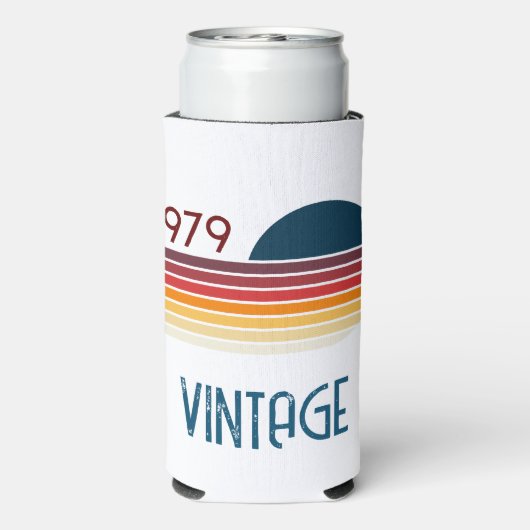 1979 Retro Stripe Sun Seltzer Blikjeskoeler (Seltzer Achterkant)