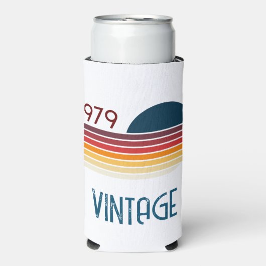 1979 Retro Stripe Sun Seltzer Blikjeskoeler (Seltzer Voorkant)