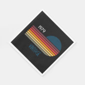  1979 Retro Stripe Zon op Zwart Servet (Hoek)