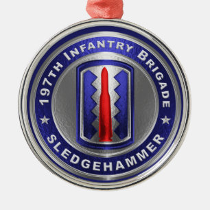 197e Infanteriebrigade Kerstmis Metalen Ornament
