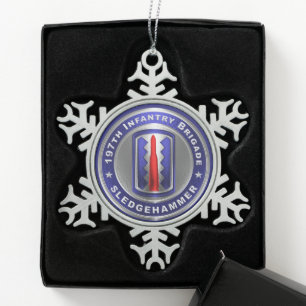 197e Infanteriebrigade Tin Sneeuwvlok Ornament