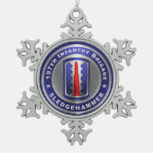 197e Infanteriebrigade Tin Sneeuwvlok Ornament (Voorkant)