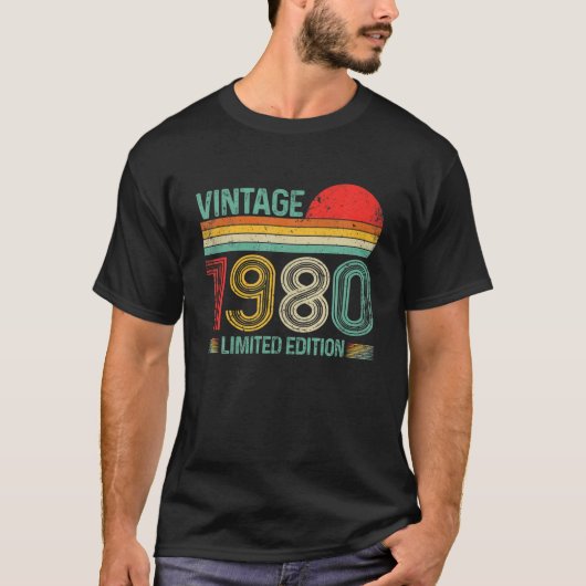  1980 42e verjaardag Mannen Vrouwen 4 T-shirt (Voorkant)