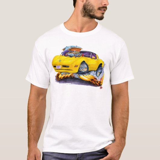 1980-82 Corvette gele auto T-shirt (Voorkant)