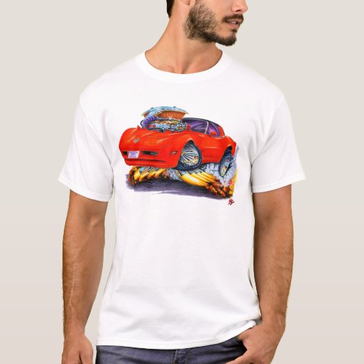 1980-82 Corvette Red Car T-shirt (Voorkant)