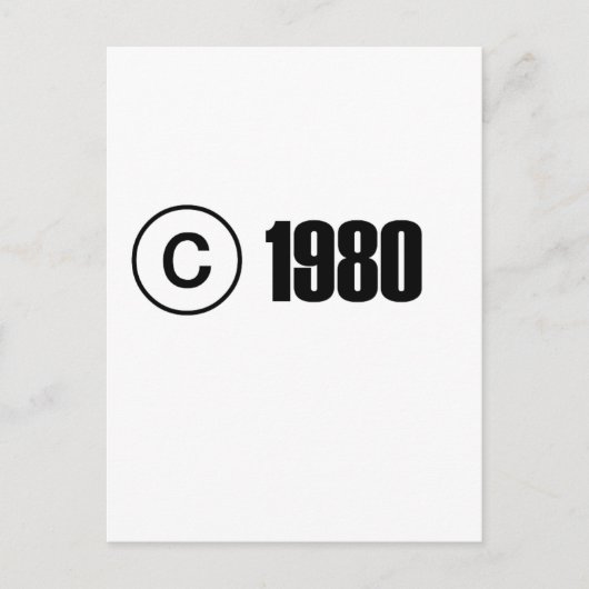 1980 Copyright Briefkaart (Voorkant)