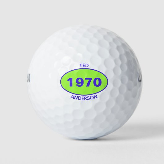 1980 Editable 50th Birthday Green Personalized Golfballen (Voorkant)