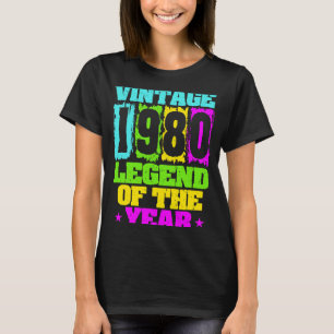 1980  geboortedag 1980 en geboren in 1980 t-shirt