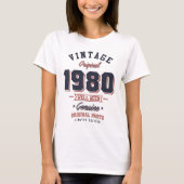  1980 Geboren in 1980 Retro Birthday Gift T-shirt (Voorkant)