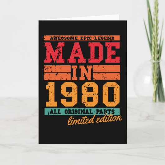 1980 Gezegde op de geboorte Kaart (Voorkant)