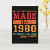 1980 Gezegde op de geboorte Kaart (Gele Bloem)