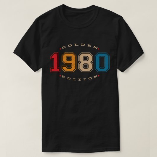 1980 Gouden Editie Retro T-shirt (Design voorkant)