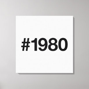 1980 Hashtag 45 Verjaardag Jubileum Canvas Afdruk