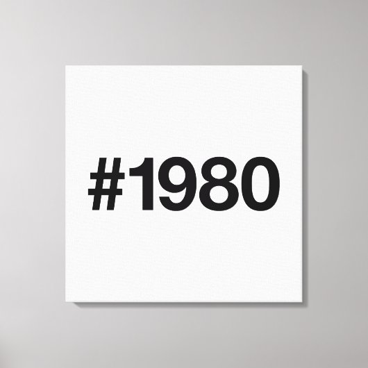 1980 Hashtag 45 Verjaardag Jubileum Canvas Afdruk (Voorkant)