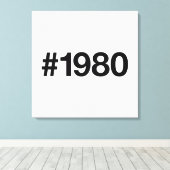 1980 Hashtag 45 Verjaardag Jubileum Canvas Afdruk (Insitu (Houten vloer))