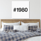 1980 Hashtag 45 Verjaardag Jubileum Canvas Afdruk (Insitu (Slaapkamer))
