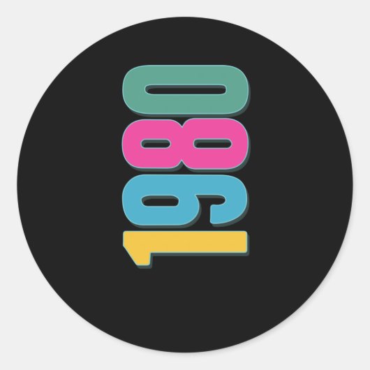 1980 het beste decennium ronde sticker (Voorkant)
