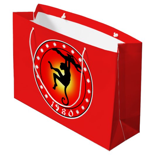 1980 Jaar van de Aap Large Cadeautasje (Achterkant Gekanteld)