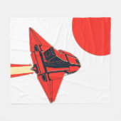 1980 Retro Red Ruimteschip Fleece Deken (Voorkant (Horizontaal))