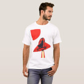 1980 Retro Red Ruimteschip T-shirt (Voorkant volledig)