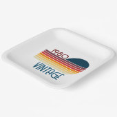  1980 Retro Stripe Sun Papieren Bordje (Gebogen)