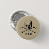 1980 Skull Gothic 43rd Birthday Party Badge Pin Ronde Button 3,2 Cm (Voorkant /achterkant)