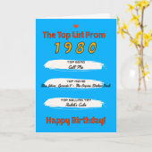 1980 Top List Verjaardag Kaart (Gele Bloem)