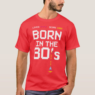 1980 Verjaardag Retro Gamer Piel Geboren in de jar T-shirt