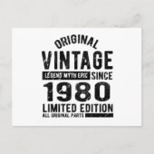 1980 Verjaardag Vintage Briefkaart (Voorkant)