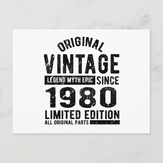 1980 Verjaardag Vintage Briefkaart (Voorkant)